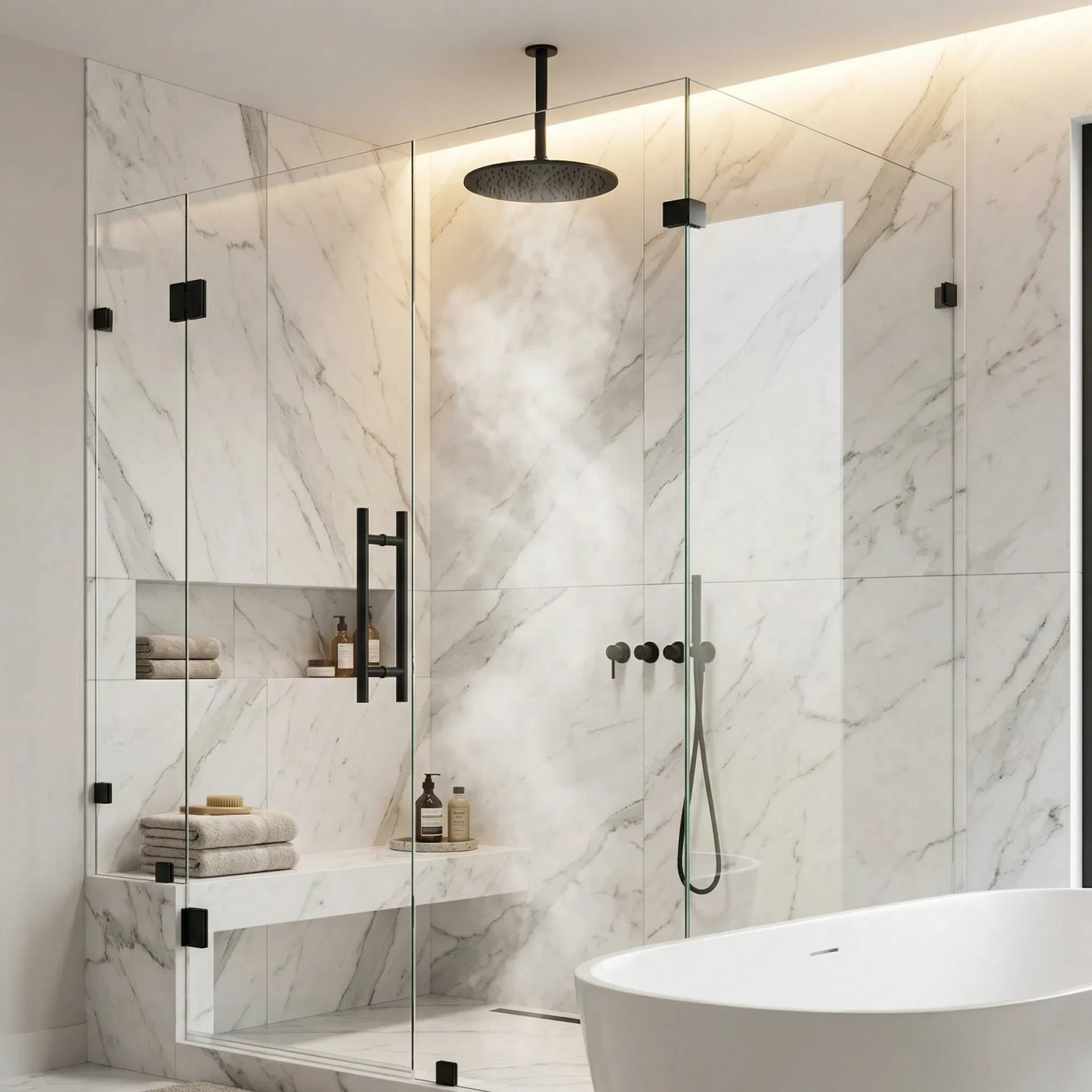 Cabine de duș din sticlă securizată cu uși glisante în București